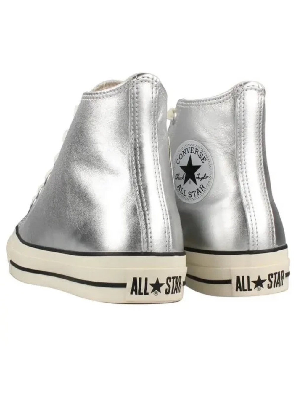NEW Converse Chuck Taylor All Star High Tops Women's 8 / Men's 6 Silver Metallic - Picture 3 of 6